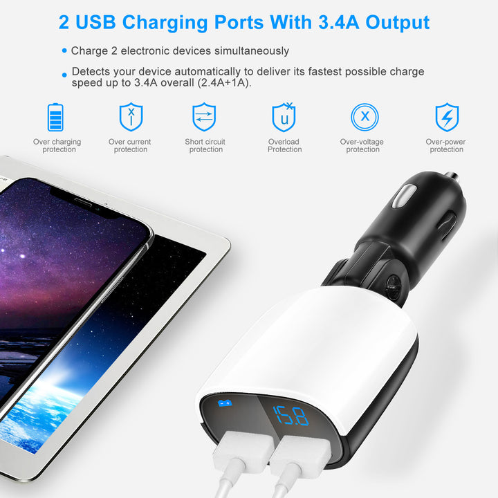 Dual USB Car Charger 17W 3.4A Phone Tablet Cigarette Lighter Charger USB Charging Adapter Image 3