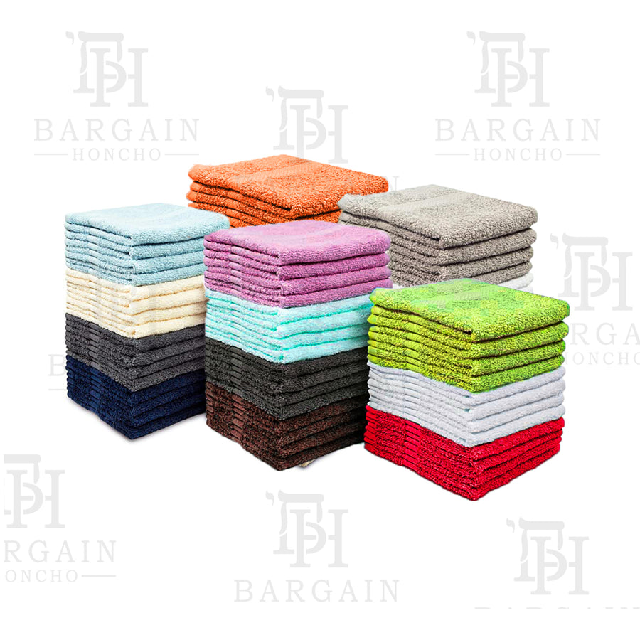Multi-Pack: 100% Cotton Absorbent Kitchen Washcloth Towel Set 11"x11" Dish Cloths Image 1