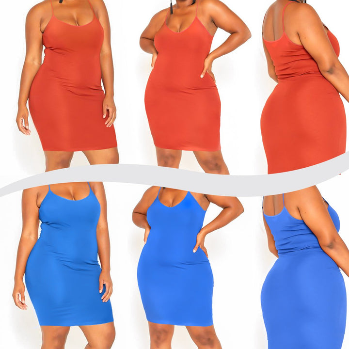 2-Pack Mystery Deal: Ladies Seamless Long Poly Camisole Dress (Plus Size Available) Image 2