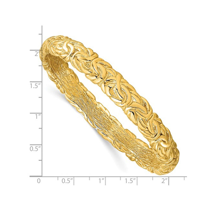 Sterling Silver Gold-tone Textured Bangle Bracelet Image 4