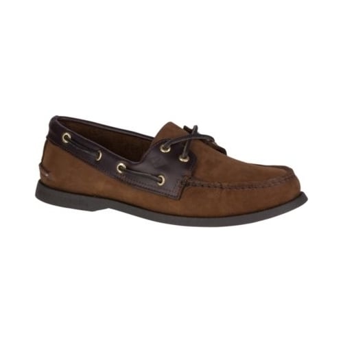 Sperry Mens Authentic Original 2-Eye Boat Shoe Brown Buck Leather - 0195412 Black Amaretto BROWN Image 1