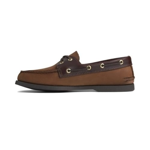 Sperry Mens Authentic Original 2-Eye Boat Shoe Brown Buck Leather - 0195412 Black Amaretto BROWN Image 4