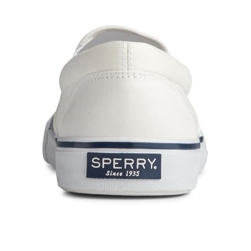 Sperry Mens Striper II Slip On Sneaker Salt Washed White - STS22404 SW WHITE Image 4