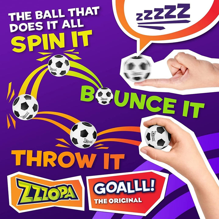 Original ZZZOPA Fidget Stress Ball Mini Soccer Spin Bounce Toy PMI International Image 2