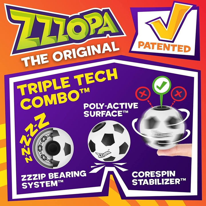 Original ZZZOPA Fidget Stress Ball Mini Soccer Spin Bounce Toy PMI International Image 4