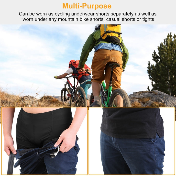 Men Cycling Underwear Shorts 3D Padded Bike Underwear Shorts Breathable Moisture Absorbing Quick Dry Image 4