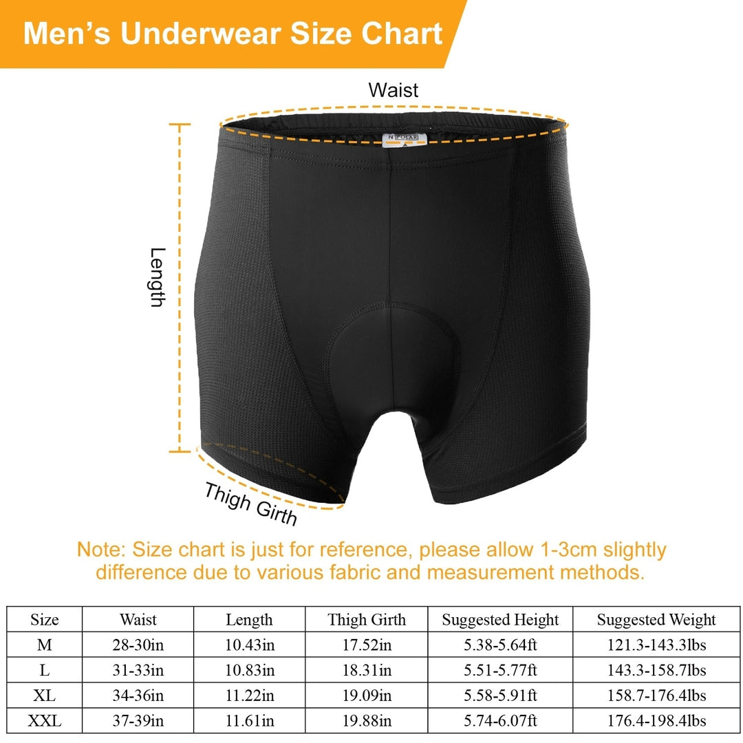 Men Cycling Underwear Shorts 3D Padded Bike Underwear Shorts Breathable Moisture Absorbing Quick Dry Image 6