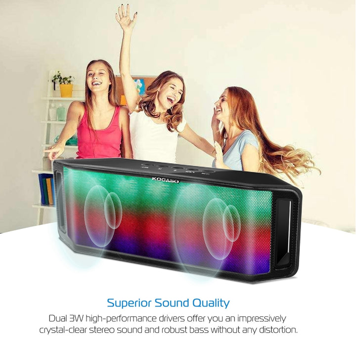 LED Wireless Speaker Dynamic Multicolor Handsfree FM Radio USB MMC Reading Aux In for Party Camping Travel Image 4