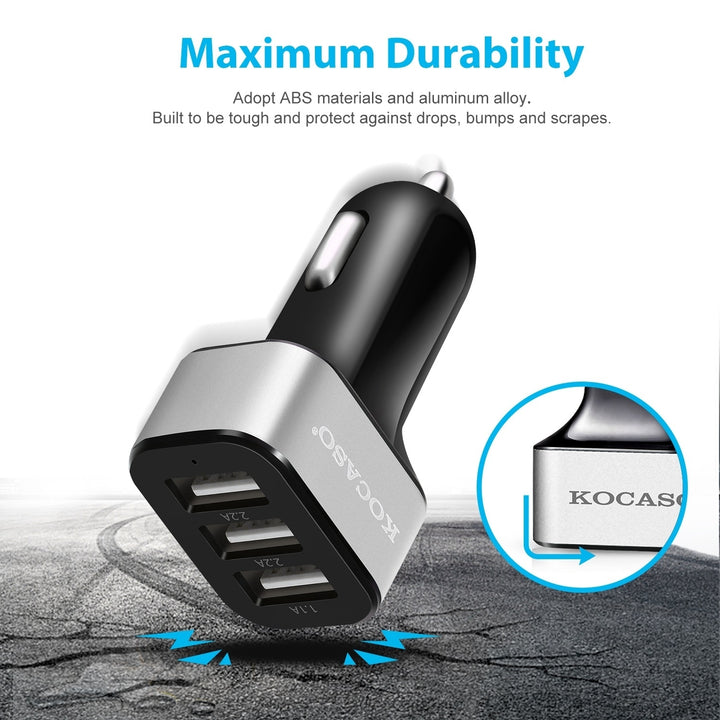 USB Car Charger 30W 5.5A 3 USB Port Cigarette Lighter Charger Adapter Image 4