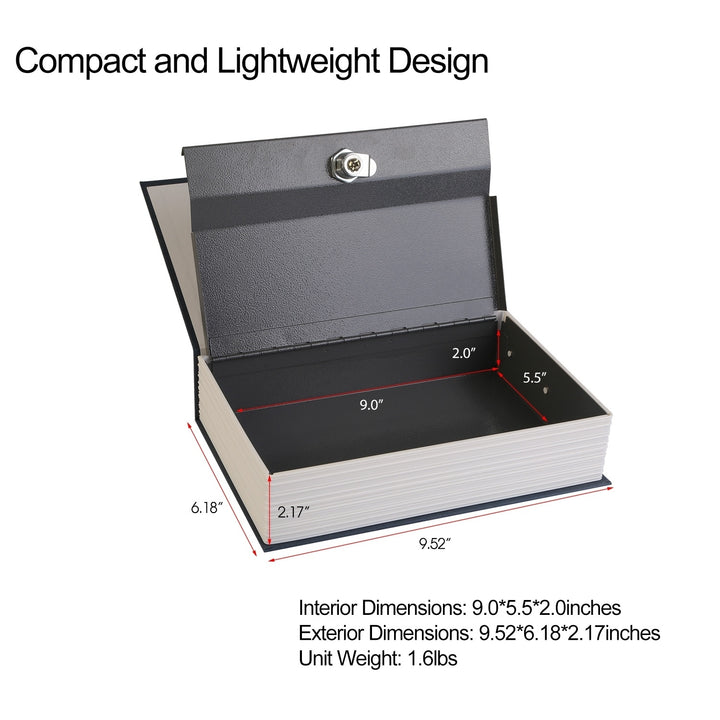 Dictionary Safe Secret Diversion Book Metal Box with Key Lock Enough Capacity Image 4