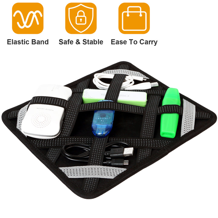 9.7in Tablet Sleeve Case Organizer Black Elastic Band Durable Anti-Skid Design Image 1