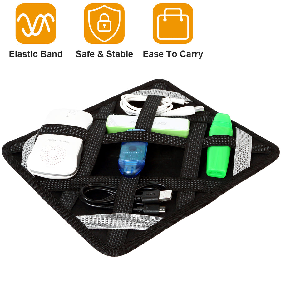 9.7in Tablet Sleeve Case Organizer Black Elastic Band Durable Anti-Skid Design Image 1