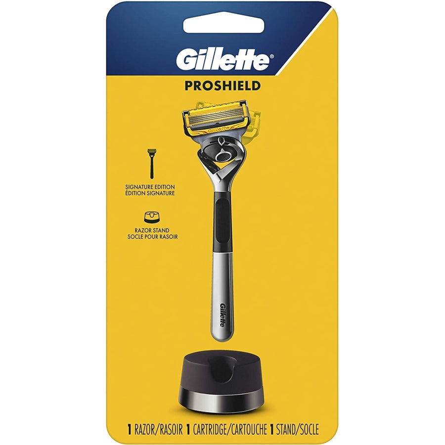 Gillette ProShield Mens Razor Handle + 1 Refill + 1 Stand Image 1