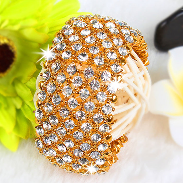 Noble Burnished Gold Rhinestone Bracelet Bling Jewelry Stylish Gift Party Wear Image 2