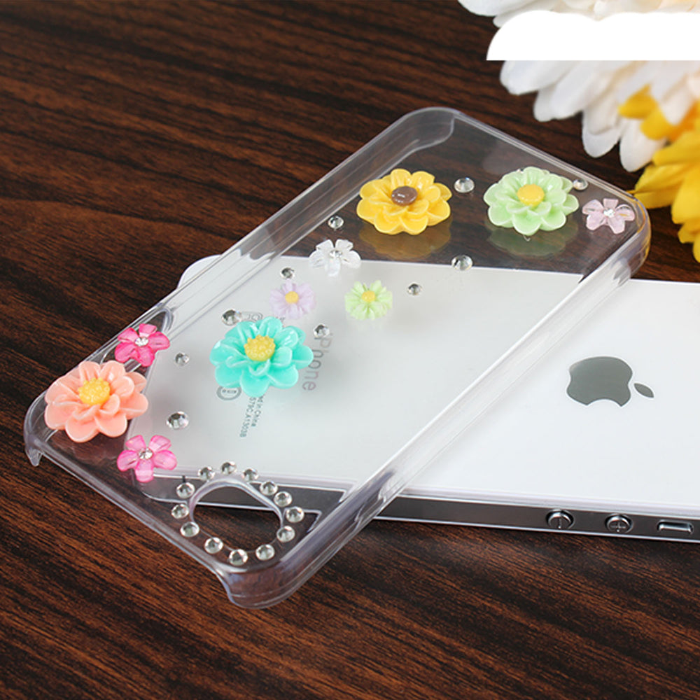 Transparent Bling Rhinestone Flower Case For iPhone 4 4S Image 2