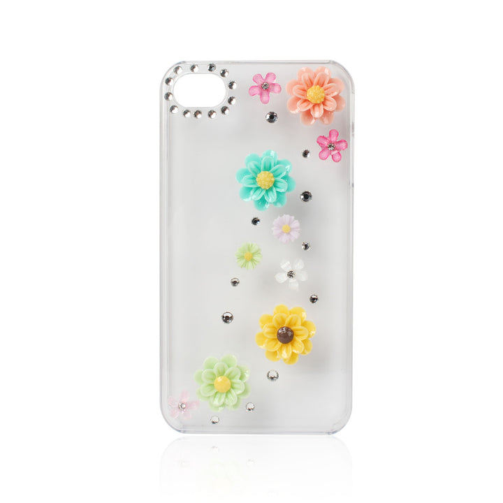 Transparent Bling Rhinestone Flower Case For iPhone 4 4S Image 1