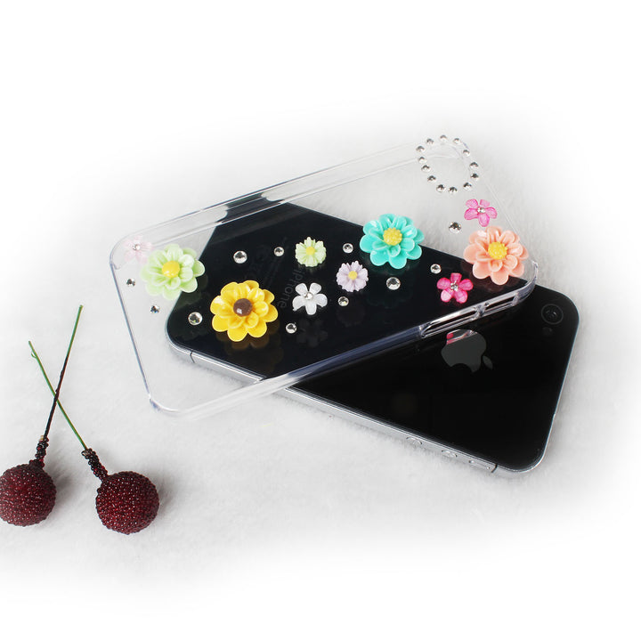 Transparent Bling Rhinestone Flower Case For iPhone 4 4S Image 4