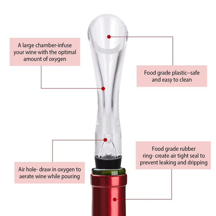 Wine Aerator Pourer Spout Decanter Spout Attachable In Bottle Wine Drip Stopper Image 3