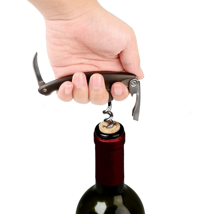 5 Pcs Wine Bottle Opener Set Wine Accessories Kit with Corkscrew Pourer Stopper Vacuum Pump Image 7