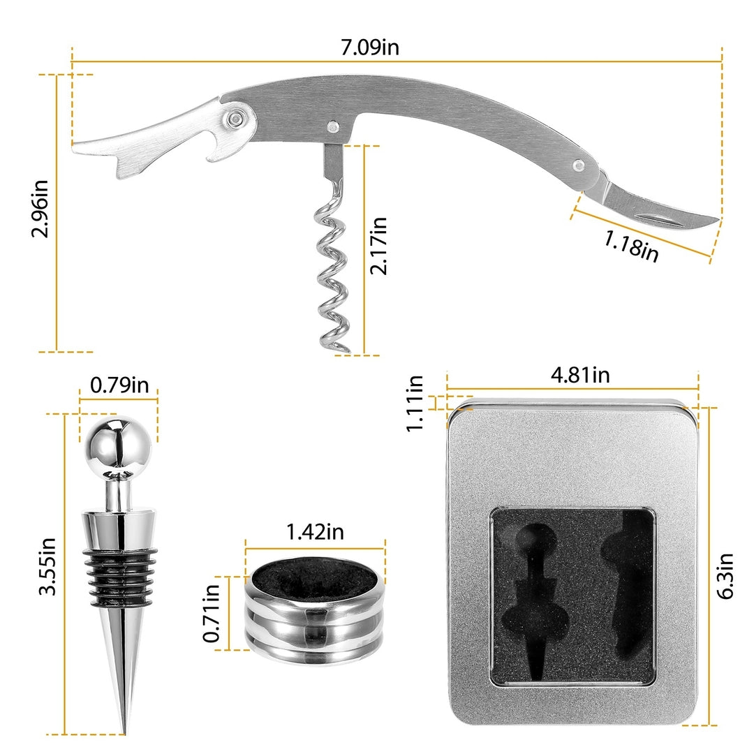3Pcs Corkscrew Bottle Opener Set Tool Foil Cutter Drip Collar Protector Image 6