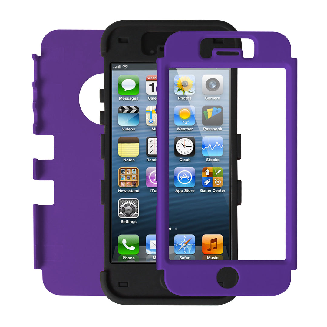 3 Layers Hybrid Armor Cover Case with Inner Soft Shell for Apple iPhone 5 Image 2