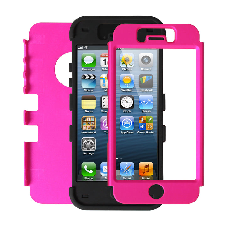 3 Layers Hybrid Armor Cover Case with Inner Soft Shell for Apple iPhone 5 Image 3