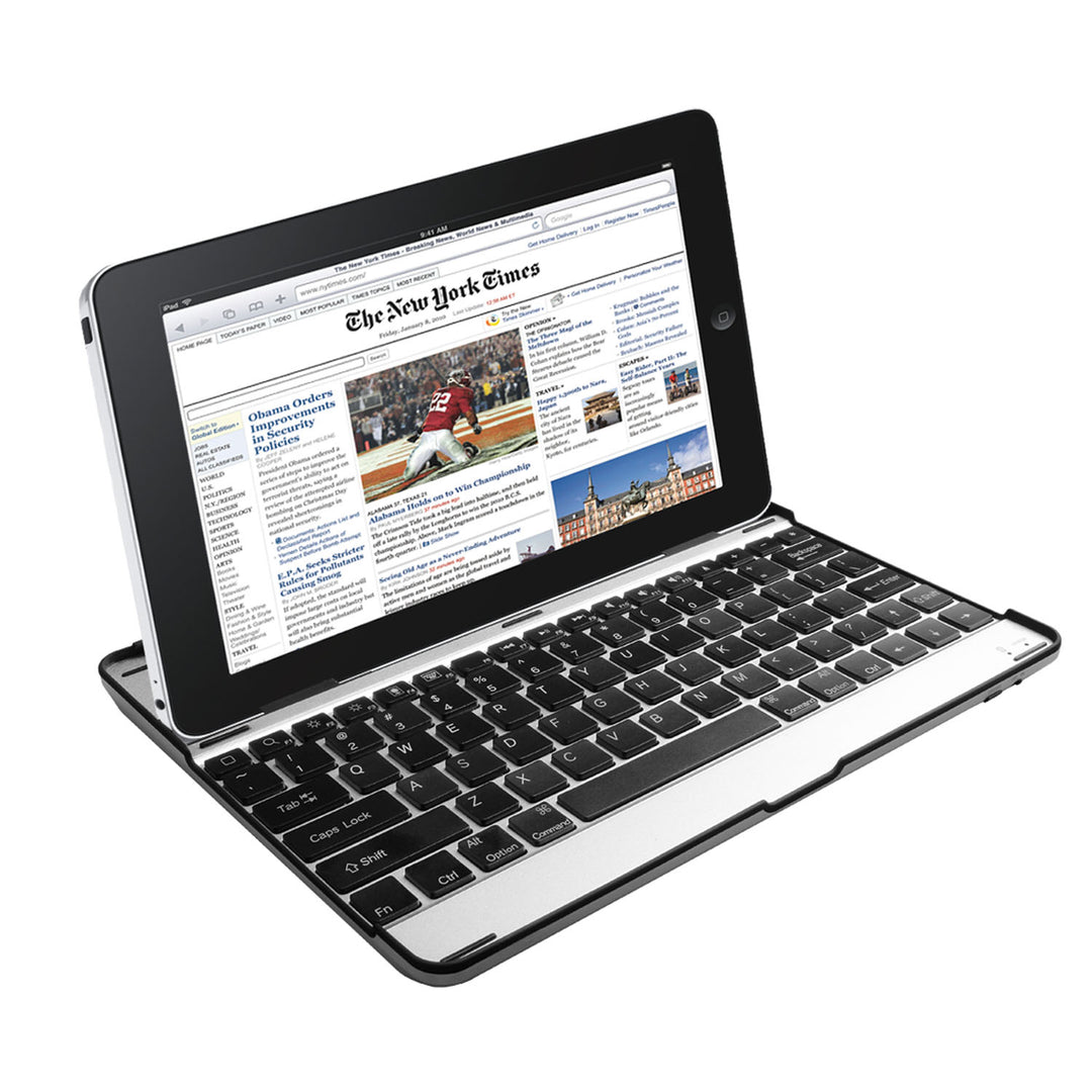 Aluminum Alloy Cover Silver and black Wireless Keyboard Image 3