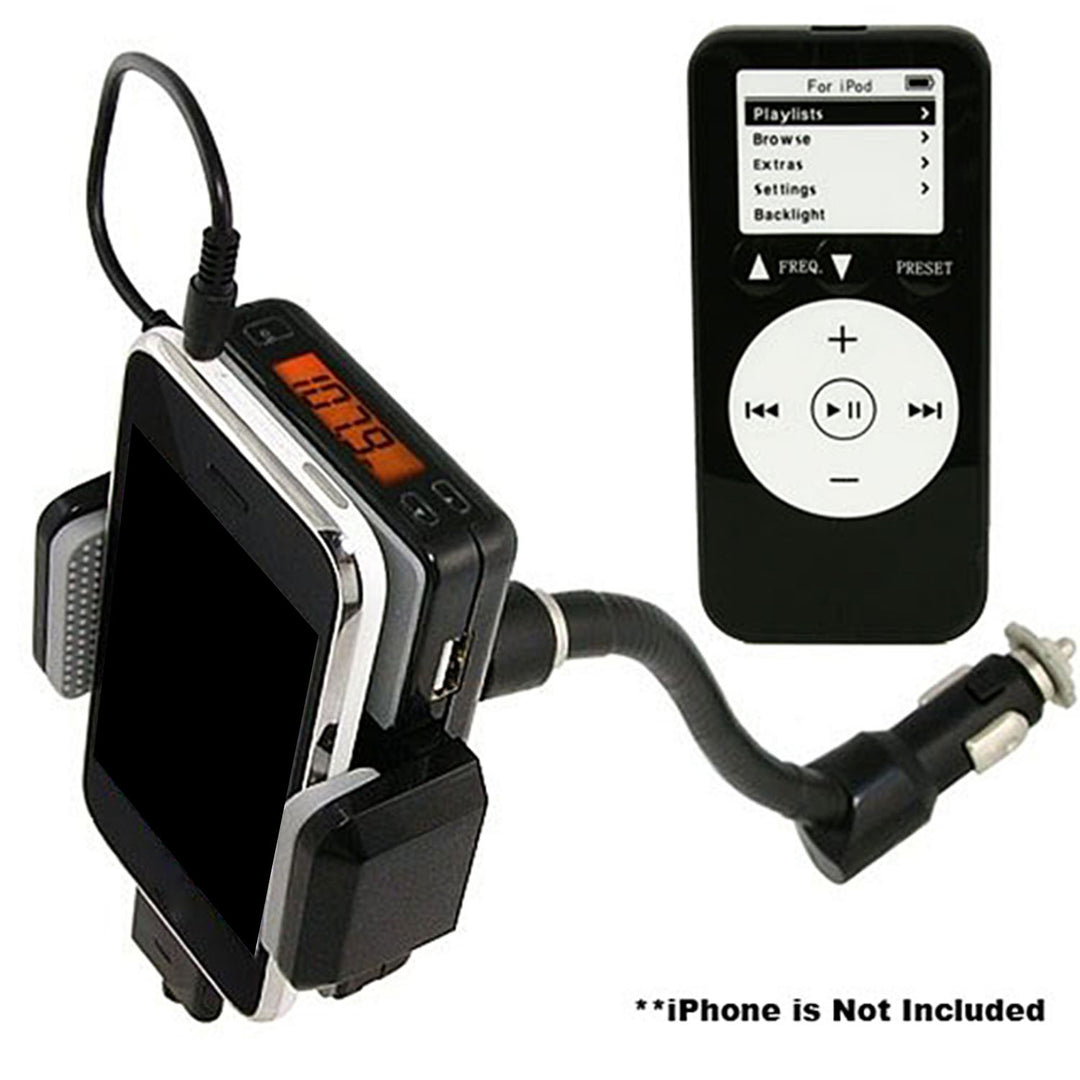 iMounTEK FM Transmitter Handsfree Car Charger with Gooseneck Phone Stand Image 4