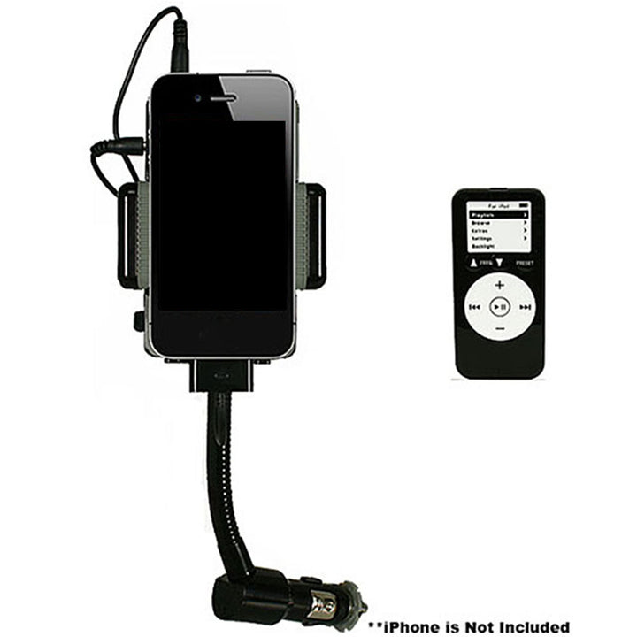 iMounTEK FM Transmitter Handsfree Car Charger with Gooseneck Phone Stand Image 4