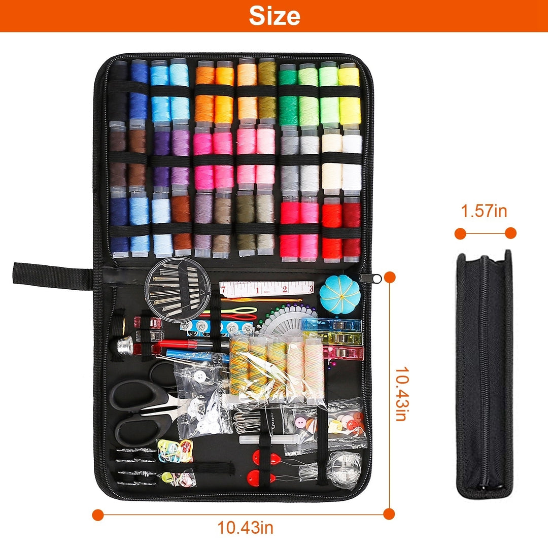 206Pcs Travel Sewing Kit DIY Sewing Supplies Needles Thread Stitching Kit with Scissors Thimble Tape Measure Image 7