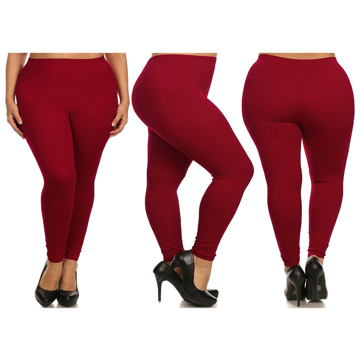 Multi-Pack: Plus Size Womens Casual Ultra-Soft Workout Yoga Leggings Image 4