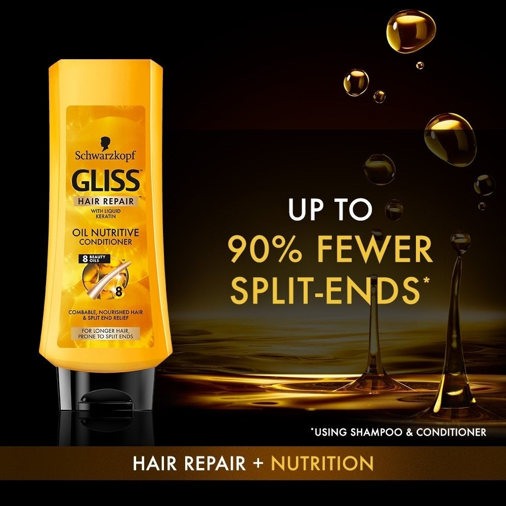 GLISS Hair Repair ConditionerOil Nutritive for Longer Hair Prone to Split Ends13.6 Ounces (Pack of 3) Image 3