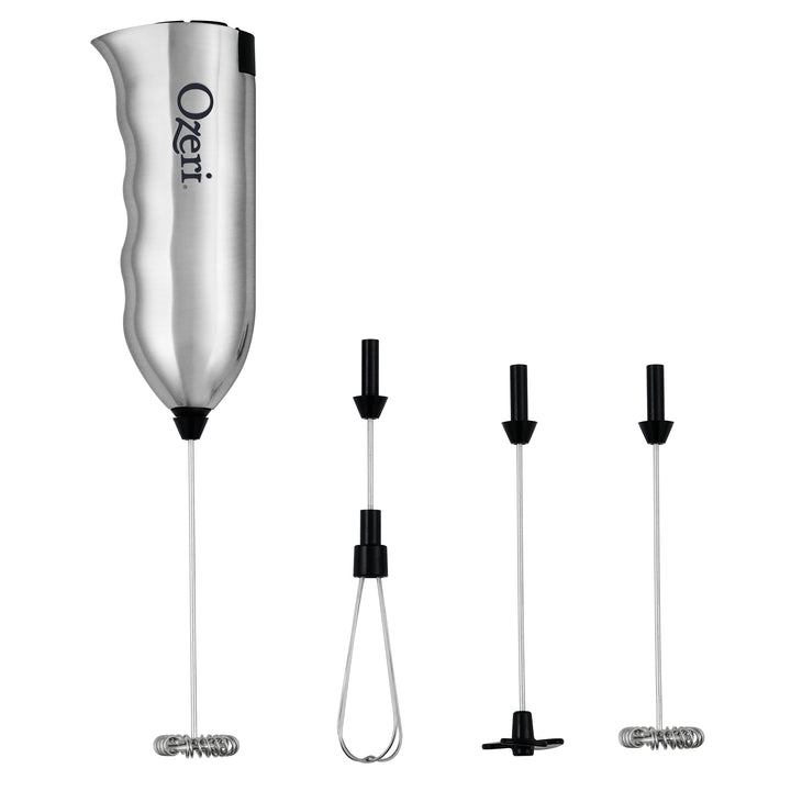 Ozeri Deluxe Milk Frother & Whisk in Stainless Steel, with Stand and 4 Frothing Attachments Image 2