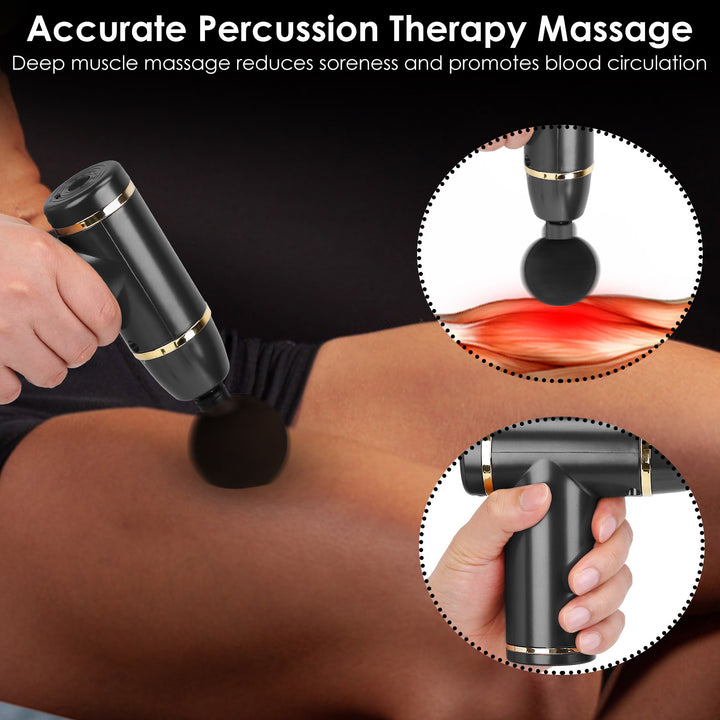 Handheld Percussion Massage Gun USB Rechargeable Deep Tissue Massager 8 Intensity Image 4