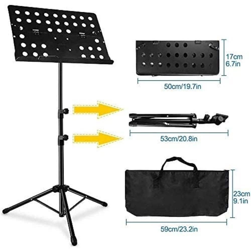 2 in 1 Dual-Use Folding Sheet Music Stand Desktop Book Stand with Portable Carrying BagSheet Music Folder WITH PIN Image 2