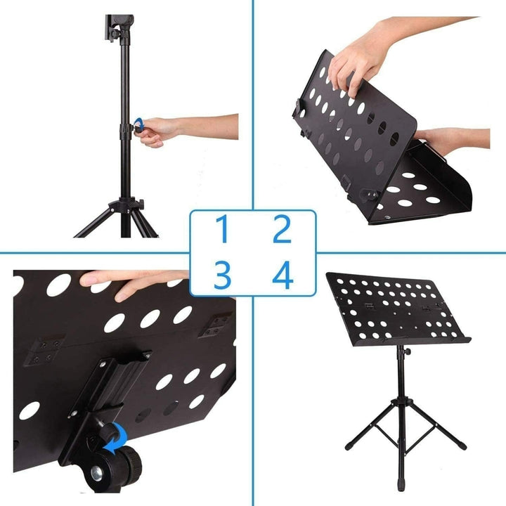 2 in 1 Dual-Use Folding Sheet Music Stand Desktop Book Stand with Portable Carrying BagSheet Music Folder WITH PIN Image 3