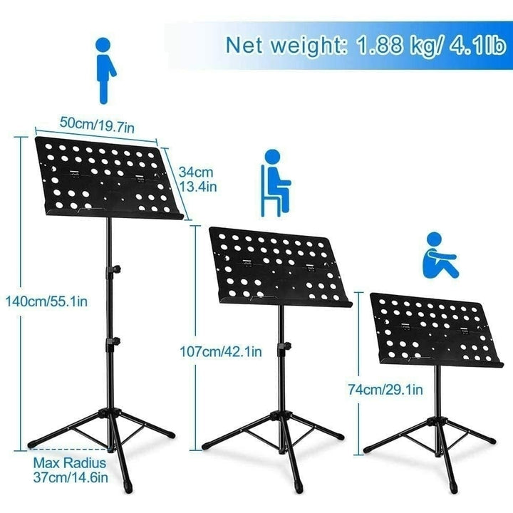 2 in 1 Dual-Use Folding Sheet Music Stand Desktop Book Stand with Portable Carrying BagSheet Music Folder WITH PIN Image 4