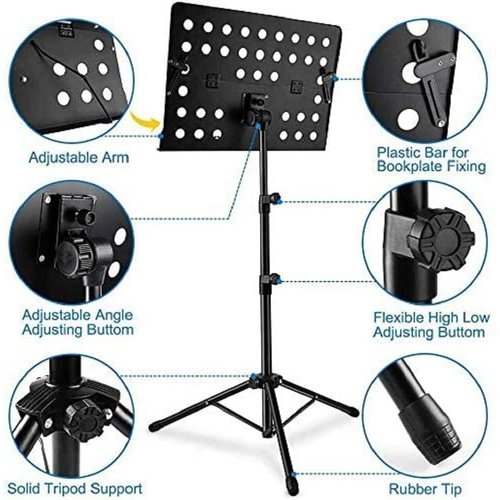 2 in 1 Dual-Use Folding Sheet Music Stand Desktop Book Stand with Portable Carrying BagSheet Music Folder WITH PIN Image 4