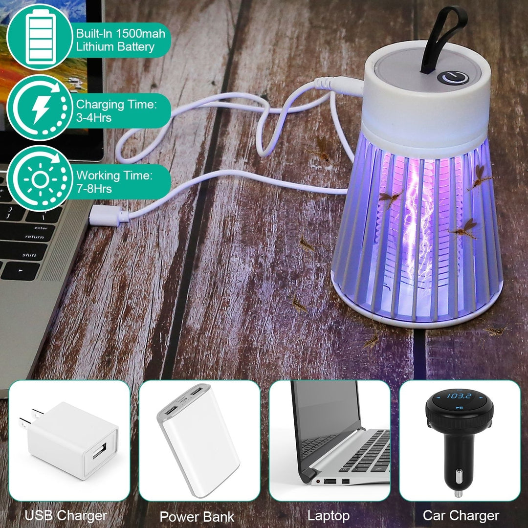 Electric Bug Zapper Mosquito Insect Killer Lamp Portable LED Light Fly Trap Catcher Image 3