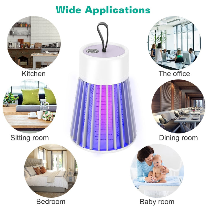 Electric Bug Zapper Mosquito Insect Killer Lamp Portable LED Light Fly Trap Catcher Image 6