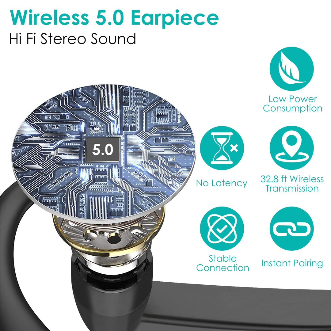 Unilateral Wireless V5.0 Business Earpiece Rechargeable Wireless in Ear Headset with Hook Image 4