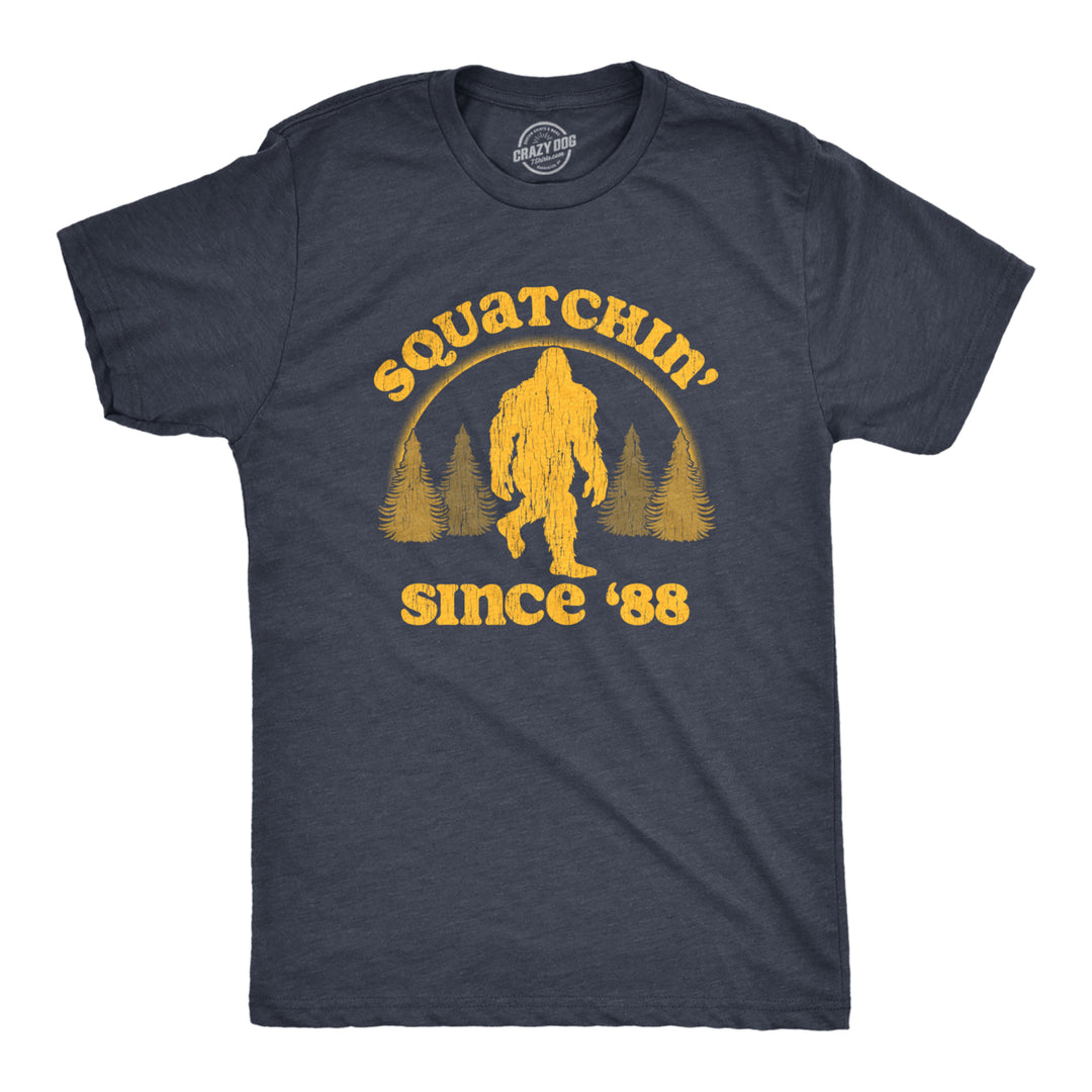 Mens Squatchin Since 88 T Shirt Funny Cool Retro Sasquatch Bigfoot Novelty Tee For Guys Image 1