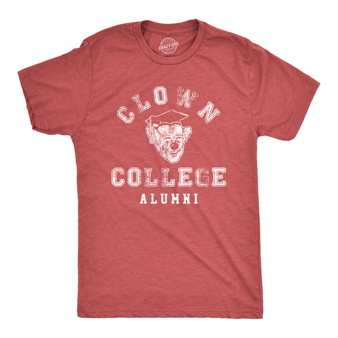 Mens Clown College Alumni T Shirt Funny Sarcastic Graduate Cap Tee For Guys Image 1