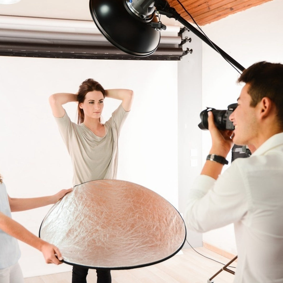 42.5In 5 In 1 Photography Round Light Reflector Collapsible Multi Disc Light Diffuser with Storage Bag Image 7