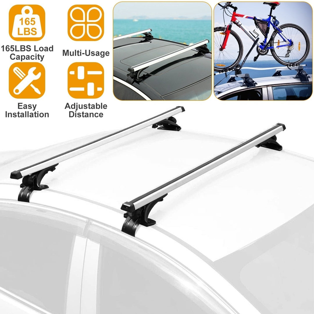 Universal Aluminum Roof Rack Cross Bar 47.24in 165LBS Max Load Cargo Carrier Image 1