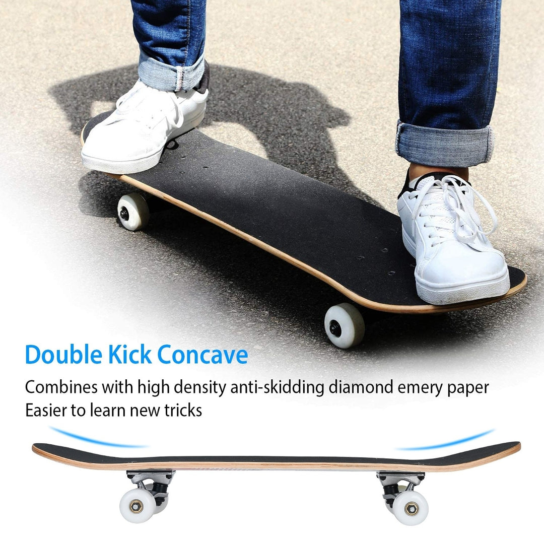 31in Plus 8in Skateboards Complete Standard Skate Boards For Girls Boys Beginner 9 Layers Maple Concave Skateboard For Image 4