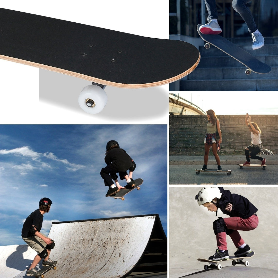 31in Plus 8in Skateboards Complete Standard Skate Boards For Girls Boys Beginner 9 Layers Maple Concave Skateboard For Image 6