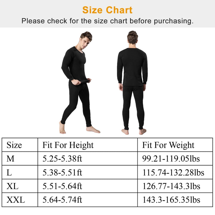 Mens Thermal Underwear Set Soft Fleece Long Johns Winter Jacket Size M-XXL Image 4