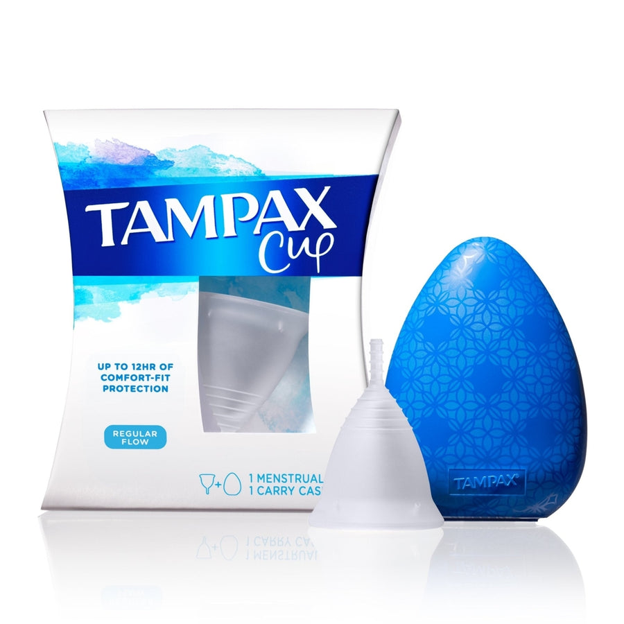 Tampax REGULAR Flow Menstrual Cupup to 12 hrs Comfort-Fit protection Image 1