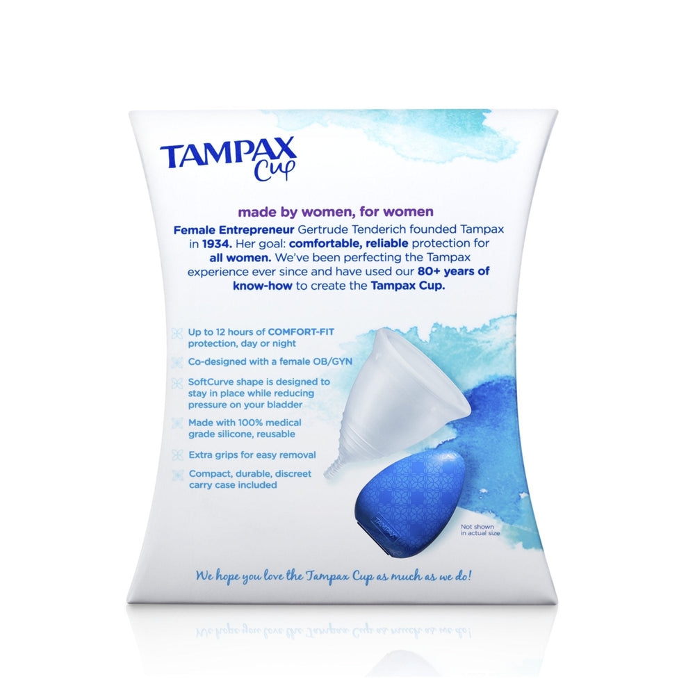 Tampax REGULAR Flow Menstrual Cupup to 12 hrs Comfort-Fit protection Image 2